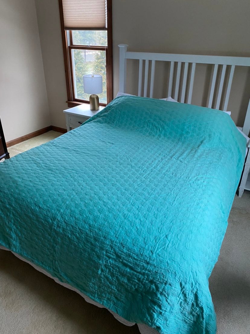 Pottery Barn Teen Dottie Queen Sheet Set Aqua Marine Blue new Pottery Barn Teen Dottie Queen Sheet Set Aqua Marine Blue new